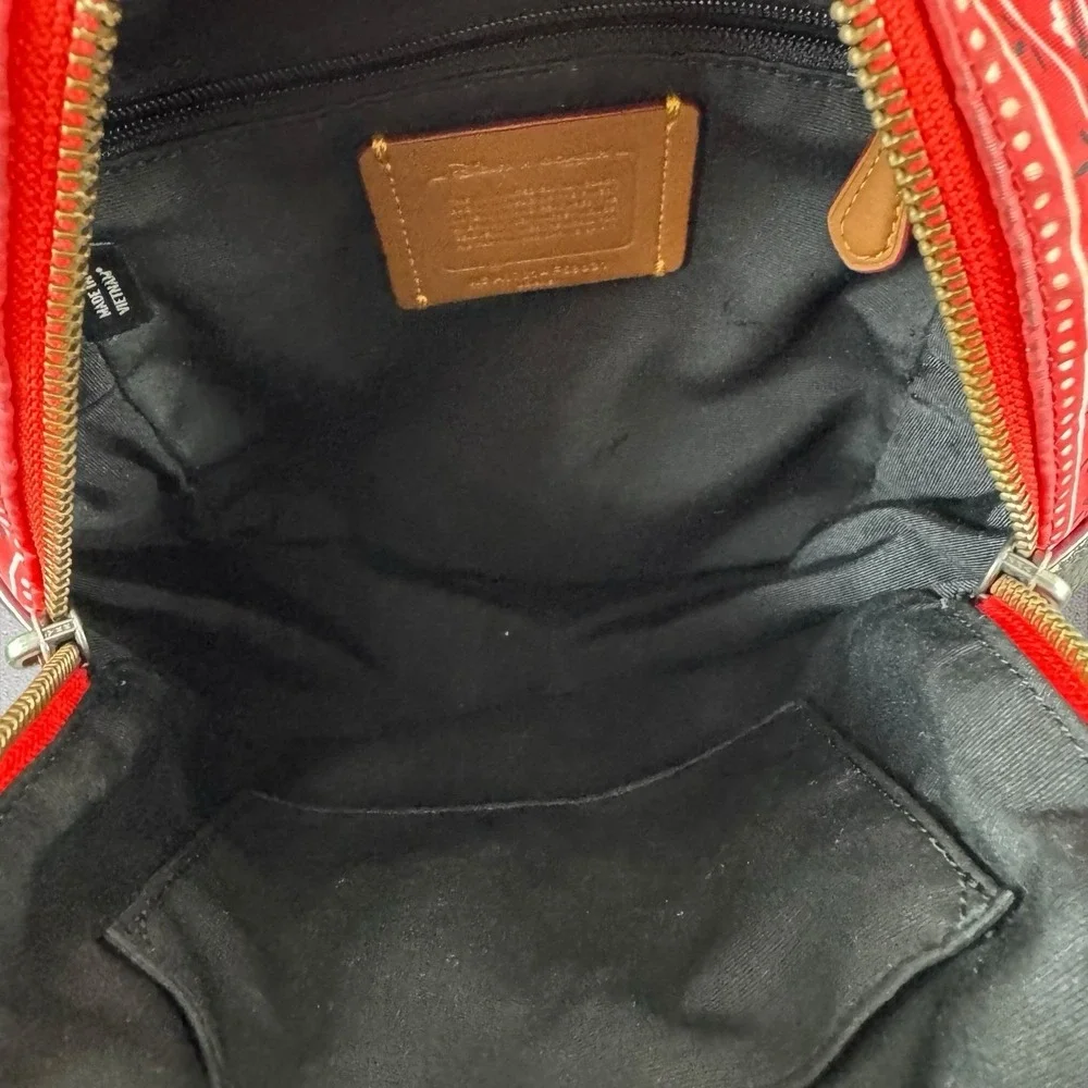 Coach x Disney Mini Charlie Backpack Paisley Prairie Bandana Backpack‎ F59831