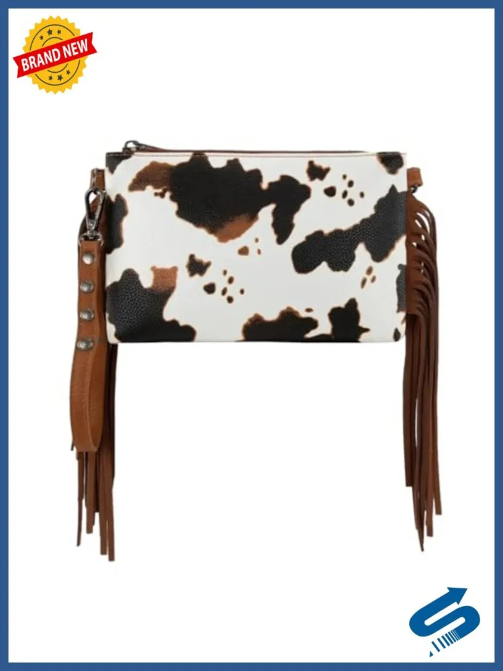 Western Crossbody Wristlet Clutch Purse Faux Leather