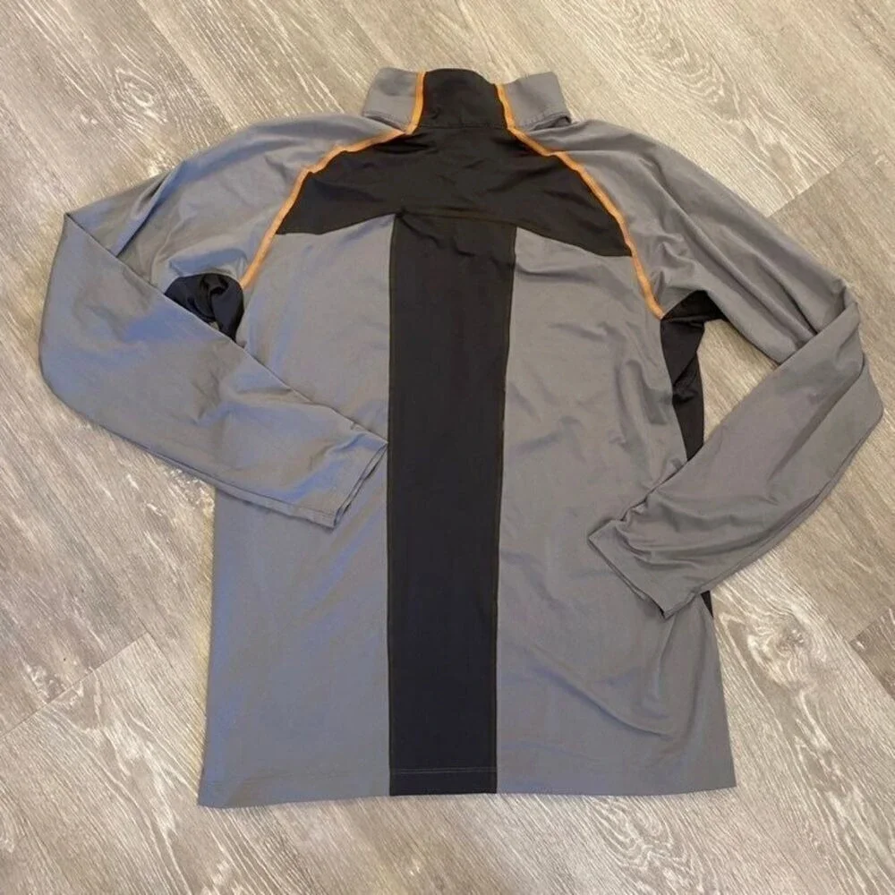 Columbia Mens Omni-Freeze Zero Quarter Zip‎ Pullover Gray Orange Large Bin I-33
