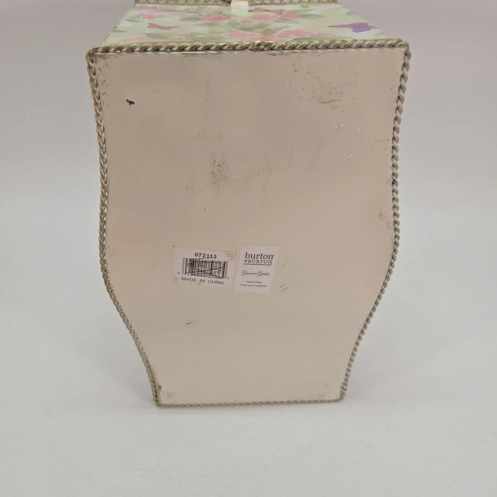 Burton + Burton Decorative Metal Tin Planter Floral & Butterfly 12