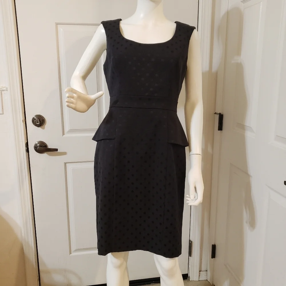 White House Black Market Black Polka Dot Midi Dress