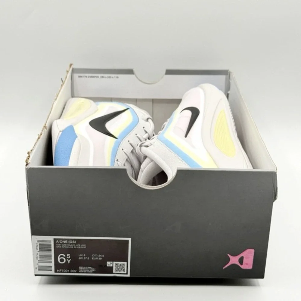 Nike‎ A'ja Wilson A'One Basketball Shoes GS Kids Size 6.5 Grey/Blue, New