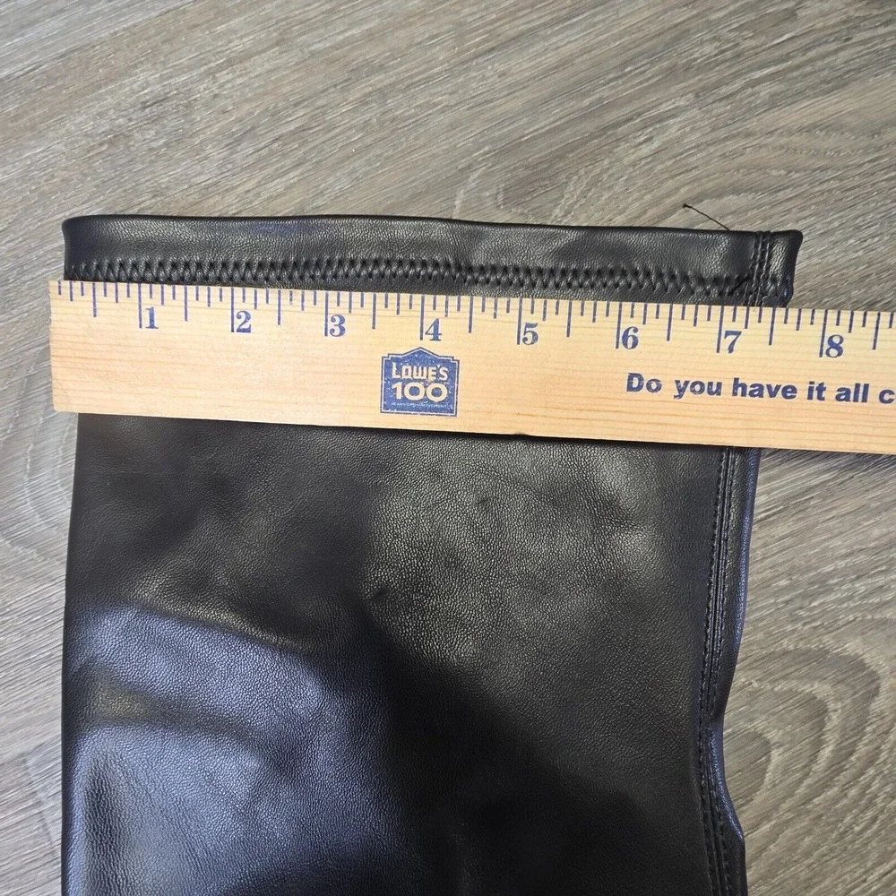 Dolls Kill Knee High Boots Women's 6 Black Stretchy Baddie Square Toe Festival‎