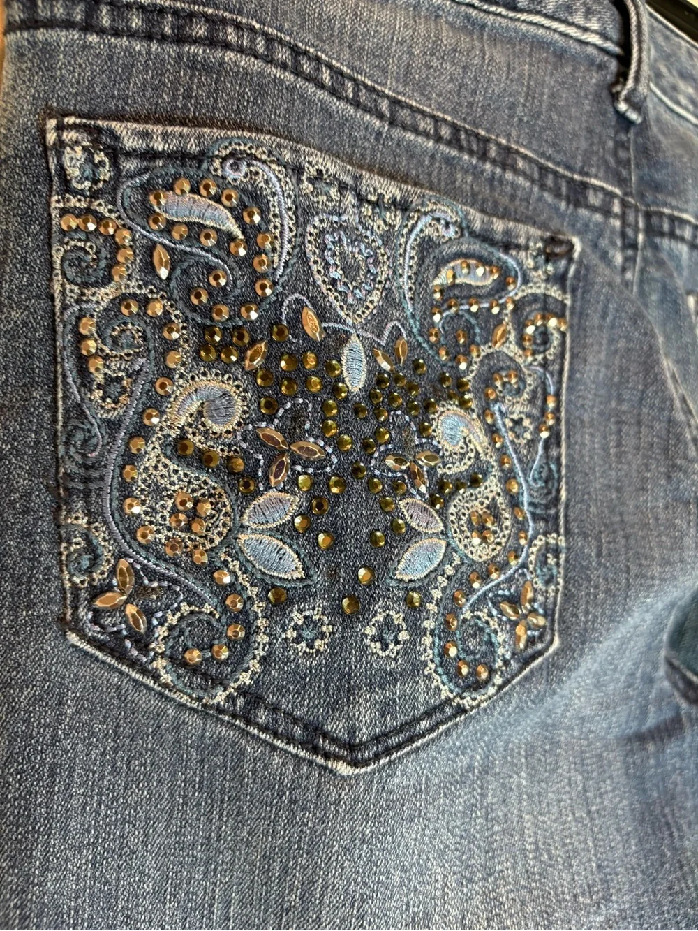 Nine West Rosemary Straight Jeans Dark Wash Women’s 6 Cute Pockets