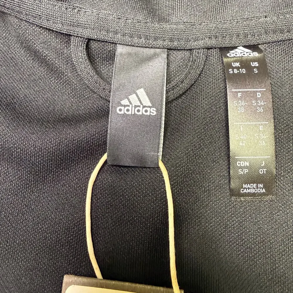 Black 3-Stripe Track Jacket Women's Size Small Full Zip Pockets NWT