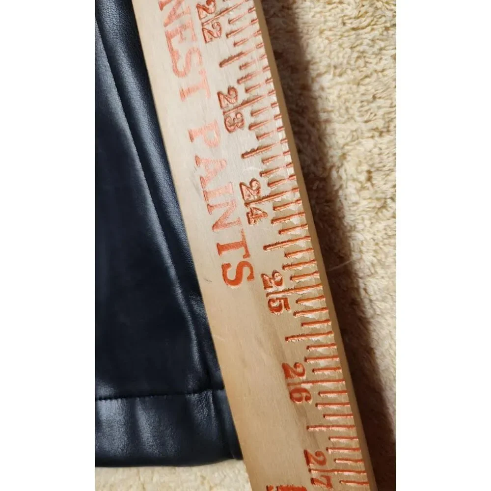 Loft Women's Leather-Look Black Pants Size 12