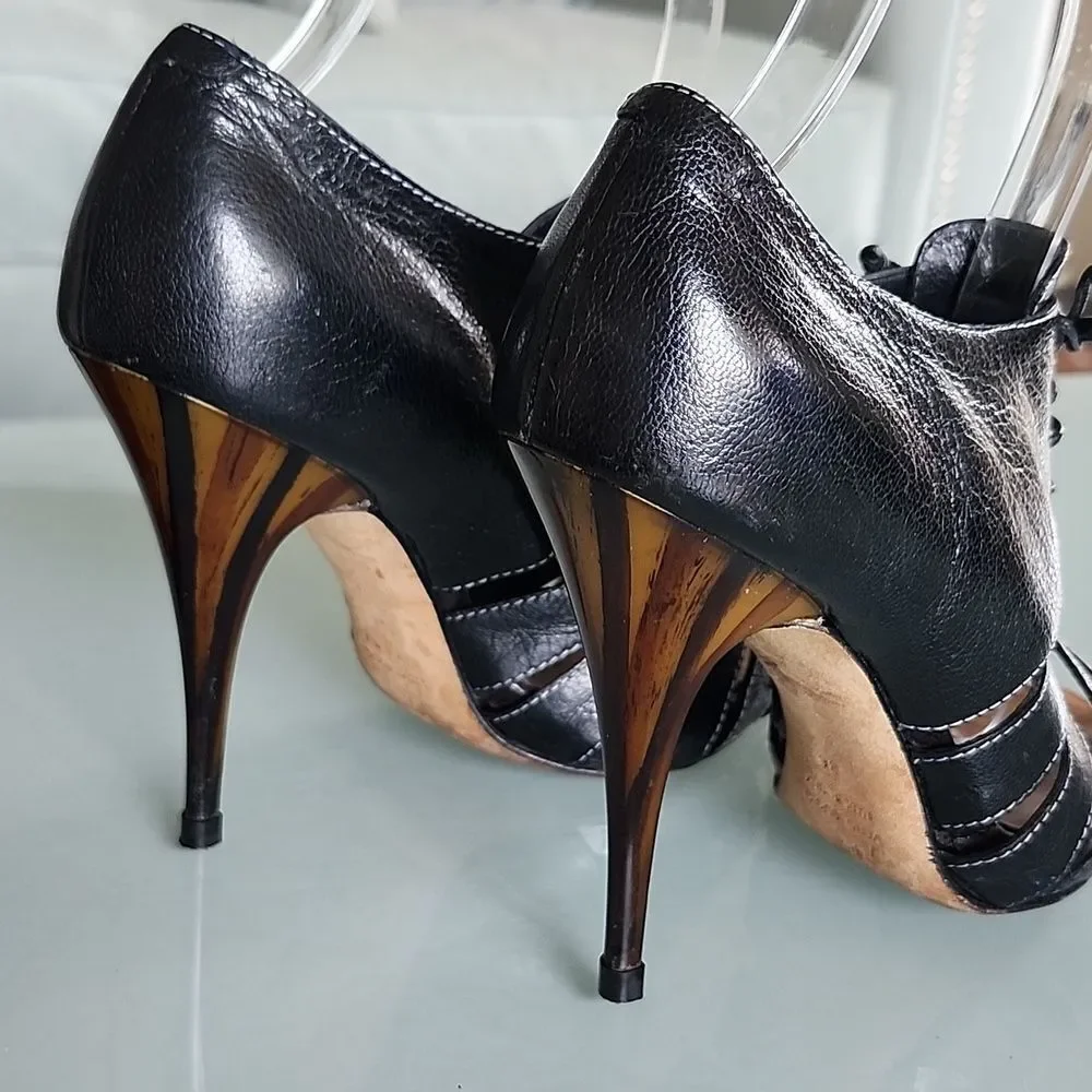 Giuseppe Zanotti Stivaletti Oxford Peep Toe Heels Size 36‎