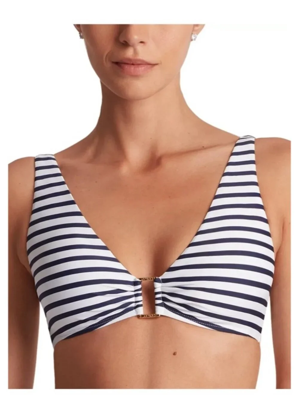 Lauren Ralph Lauren Bikini Top Women's 6 Luxe Striped Adjustable Strap DDR2679