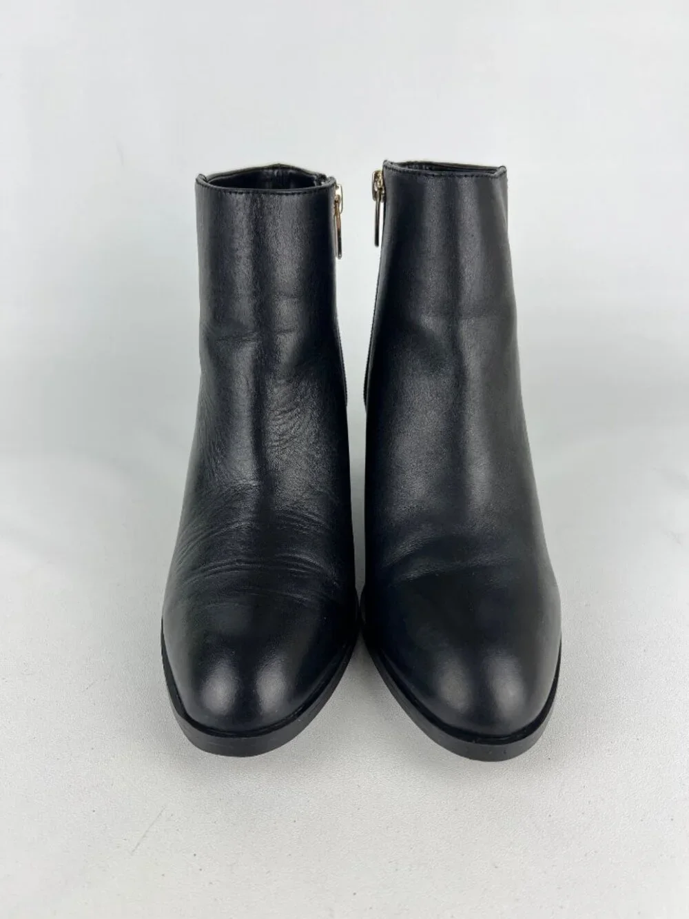 Vince Camuto Womens Gaviren Black Leather Ankle Boots Block Heel size 7