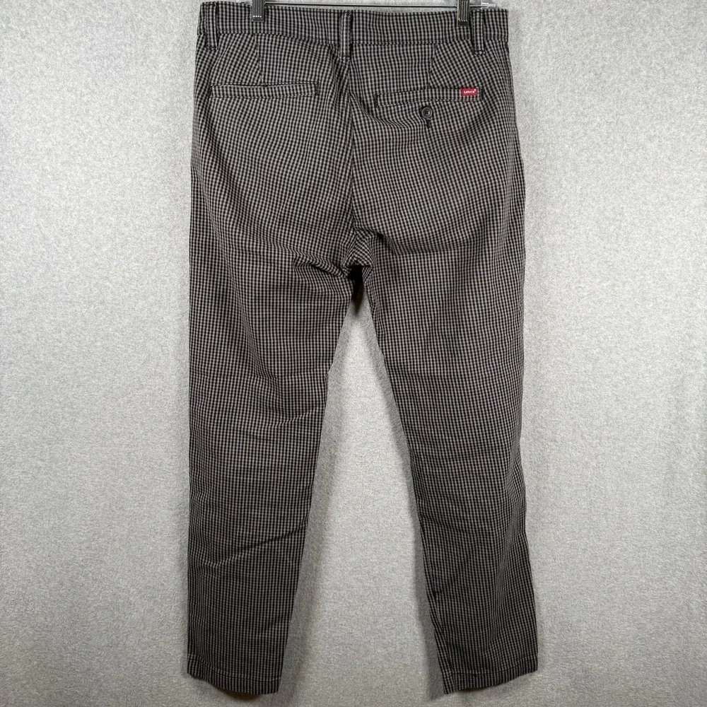 Levi's XX Chino Standard Taper Mens Gray Check Plaid Pants Casual 32 x 30