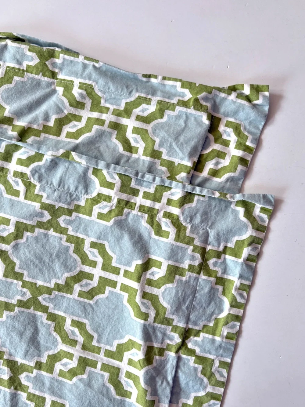 Pottery Barn || Shay Trellis Pillow Shams Pair Set of 2 Blue Green Standard