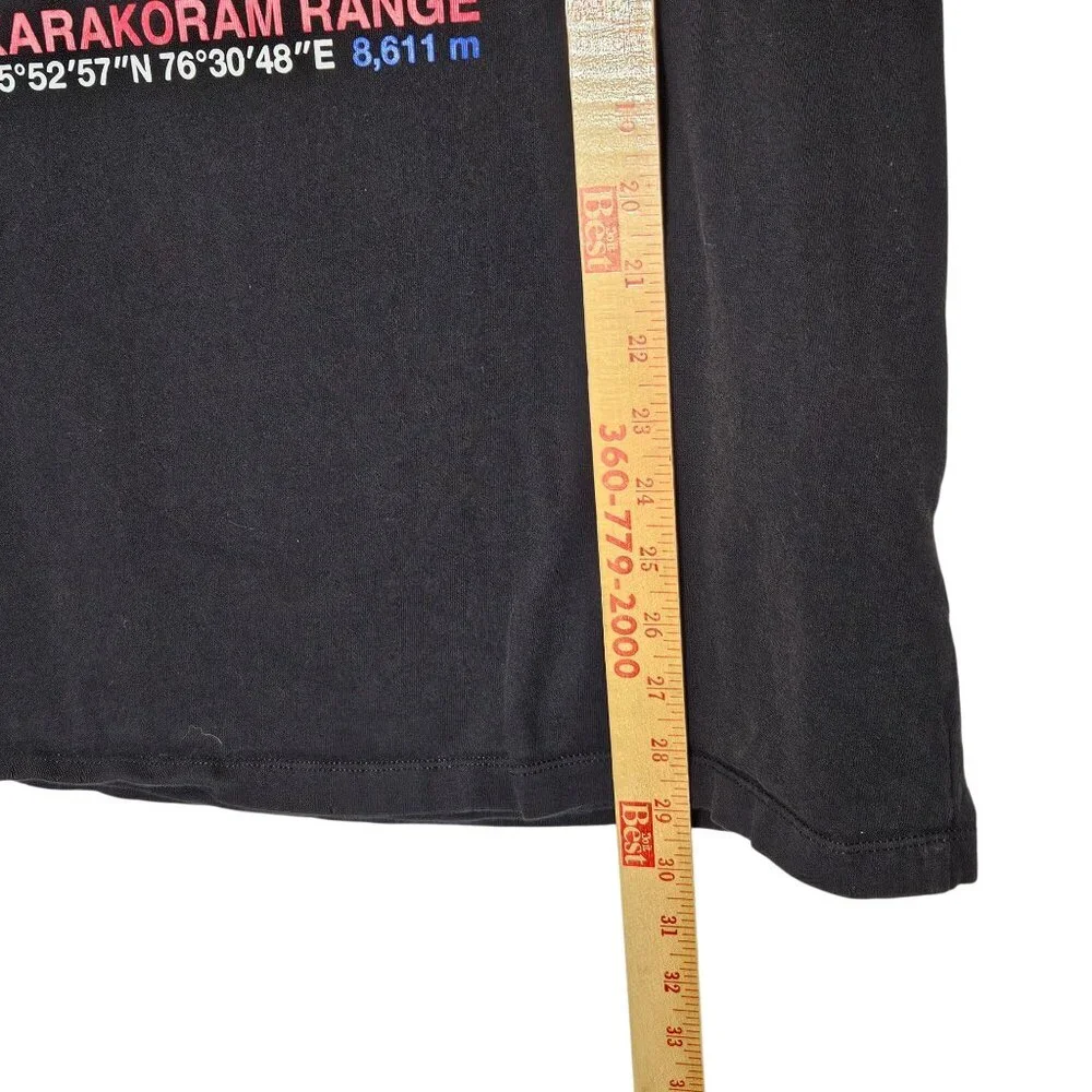 The North Face Mens Black Karakoram Range Graphic T-Shirt Large Cotton Blend Cas