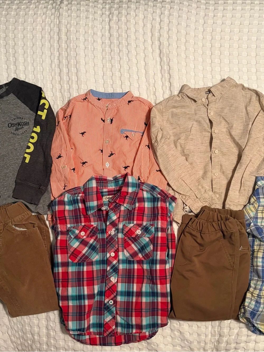 Oshkosh B,gosh/ Carters Plaid Button-Up Shirt Bundle for Kids