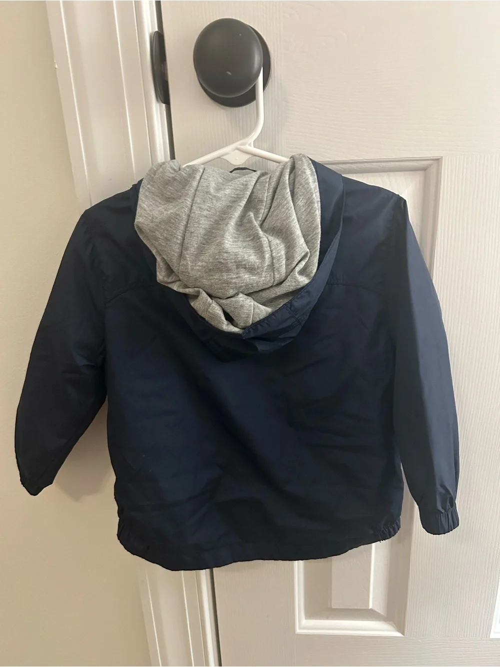 Baby Gap! Lightweight Navy Kids Hooded Jacket with Gray Lining - size: 18-24 Mo