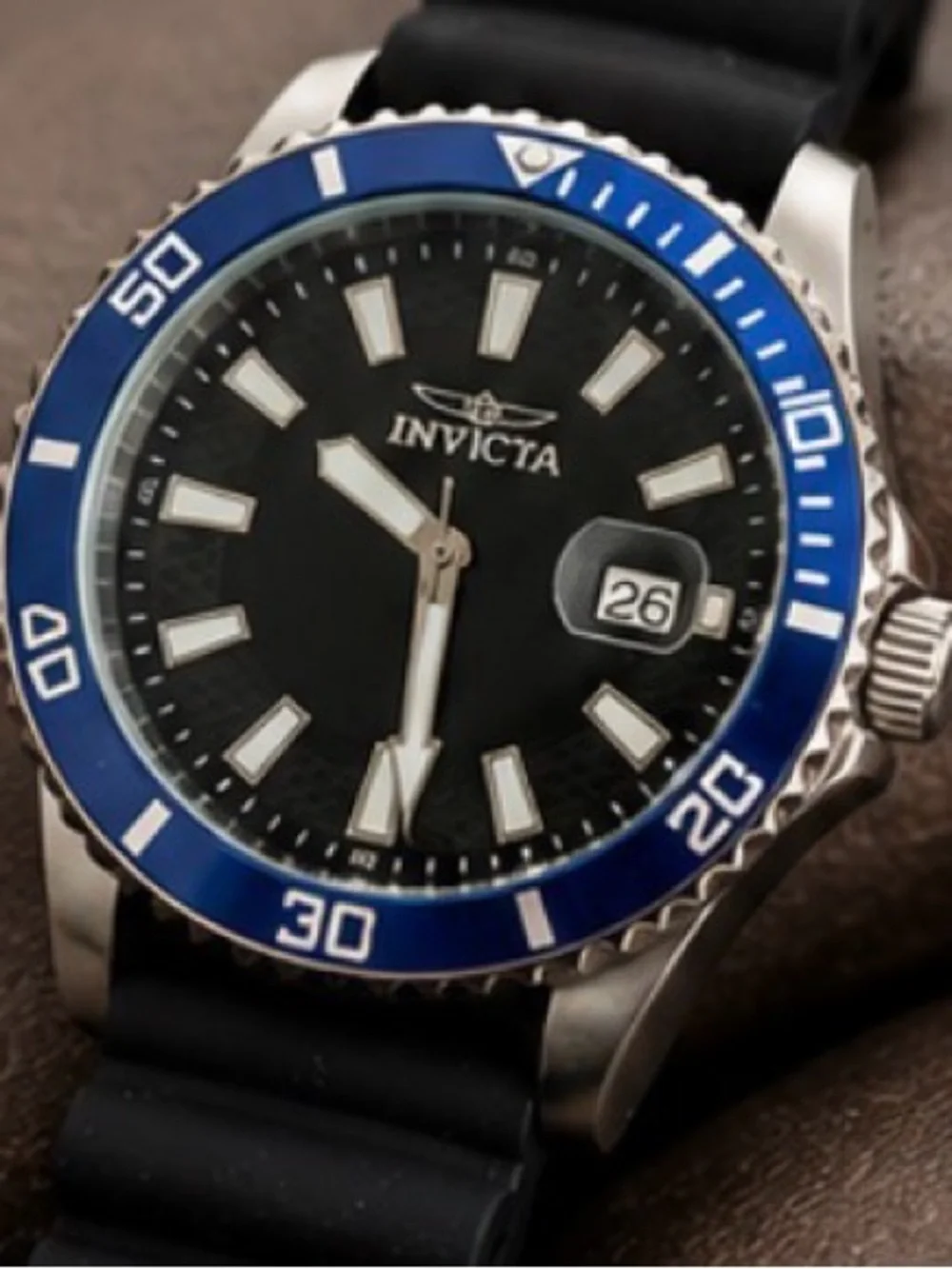 Invicta Pro Diver 46130 Men’s Black Dial Blue Bezel Quartz Watch | New with Tags