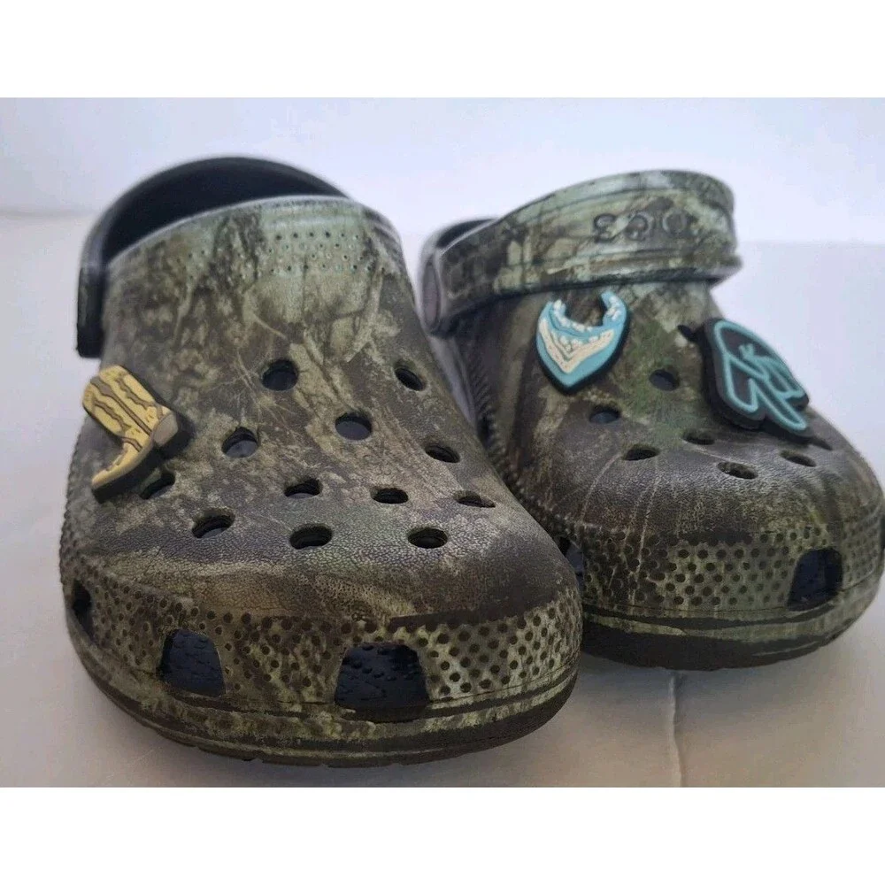 Crocs Kids Realtree APX Clog Shoes Camouflage Youth Size C12 Slip On Slides