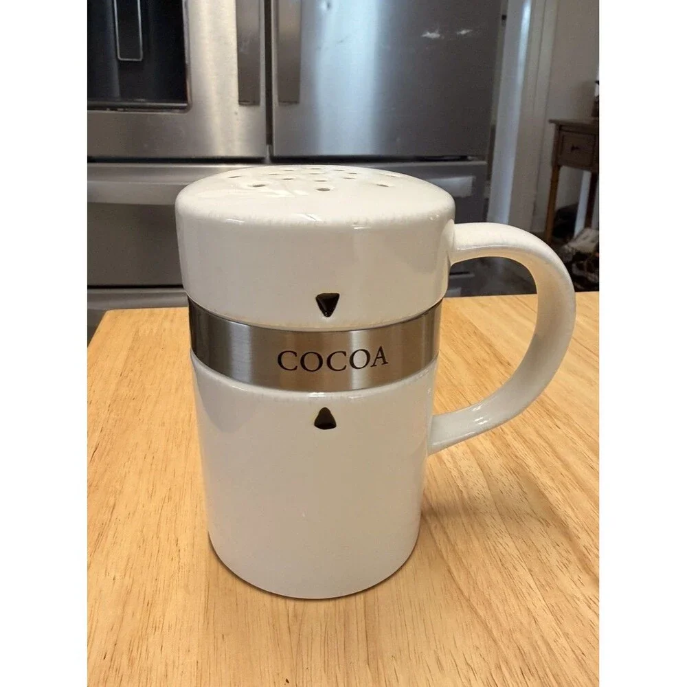 Pottery Barn Adjustable Ceramic Condiment Shaker Creamer Cocoa Cottagecore Home