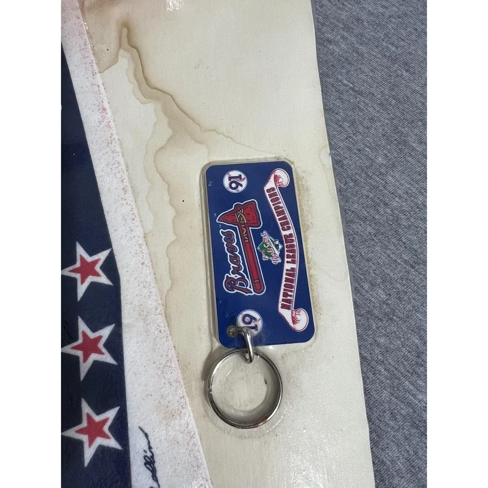VTG Atlanta Braves Foam Tomahawk Tag Pennant Key Set‎ 91 MLB Baseball NL Champs