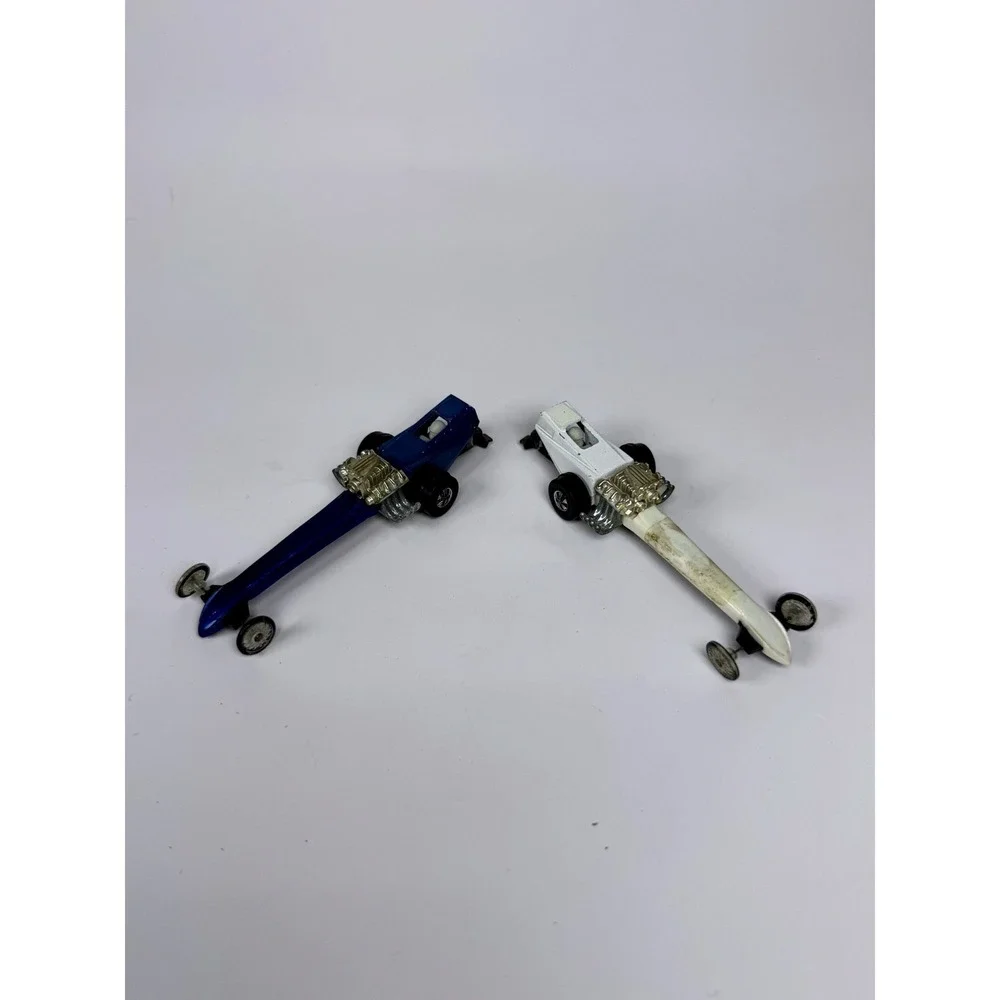 Hot Wheels Fuel Dragster 1970 Vintage Redline Era Blue White Pair Mattel USA