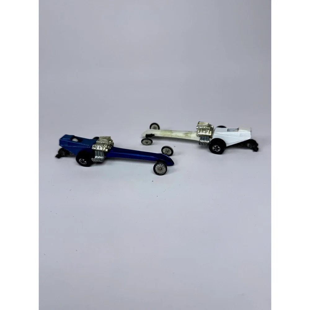 Hot Wheels Fuel Dragster 1970 Vintage Redline Era Blue White Pair Mattel USA