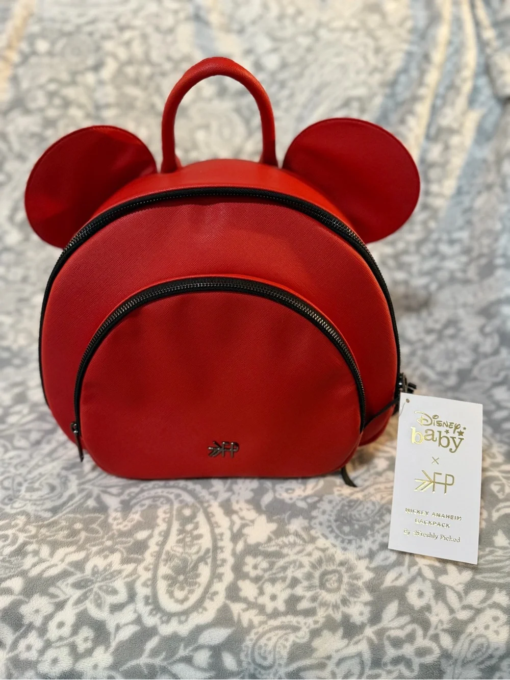 Disney Baby Red Mickey Ear Backpack - Red with Black Trim