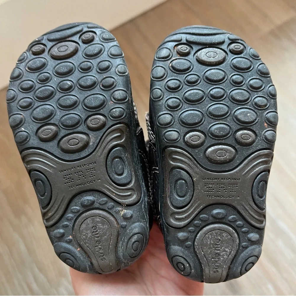 Stride Rite SRT Pierce Boys Brown Leather Shoes Size 4.5 Wide baby first walker