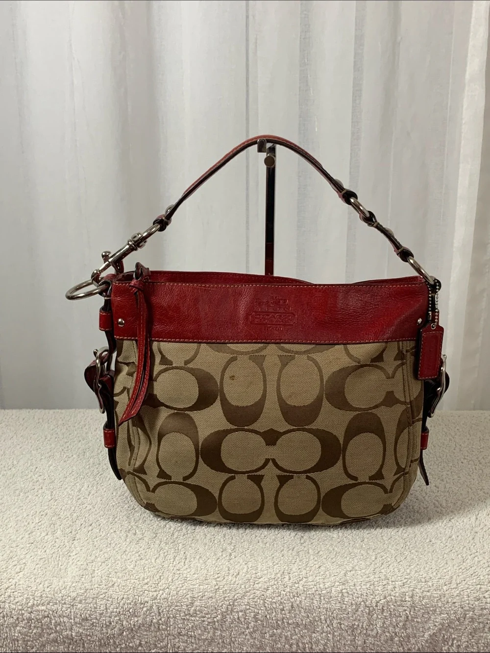 GUC Coach Zoe Signature Monogram Jacquard Hobo