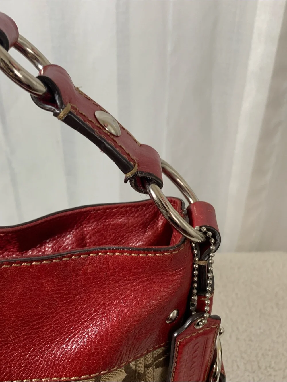 GUC Coach Zoe Signature Monogram Jacquard Hobo