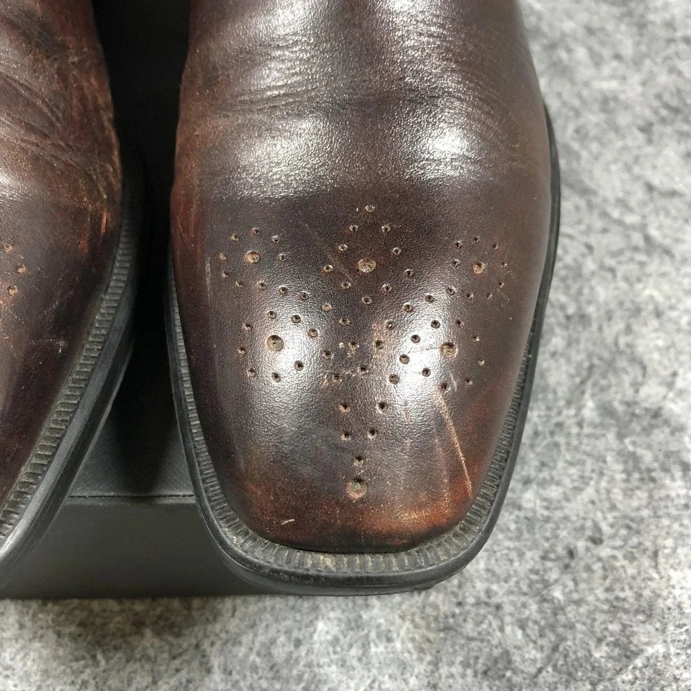 Johnston & Murphy Boots Mens 9.5 Brown Leather Chelsea Zip Ankle 20-3734