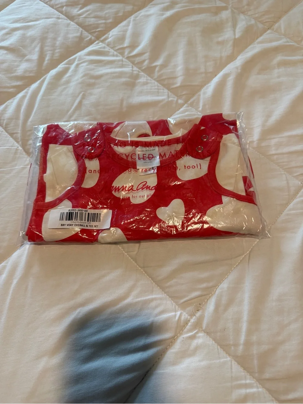 Hanna Andersson Baby Valentine's Long Sleeve T-Shirt & Overalls Set