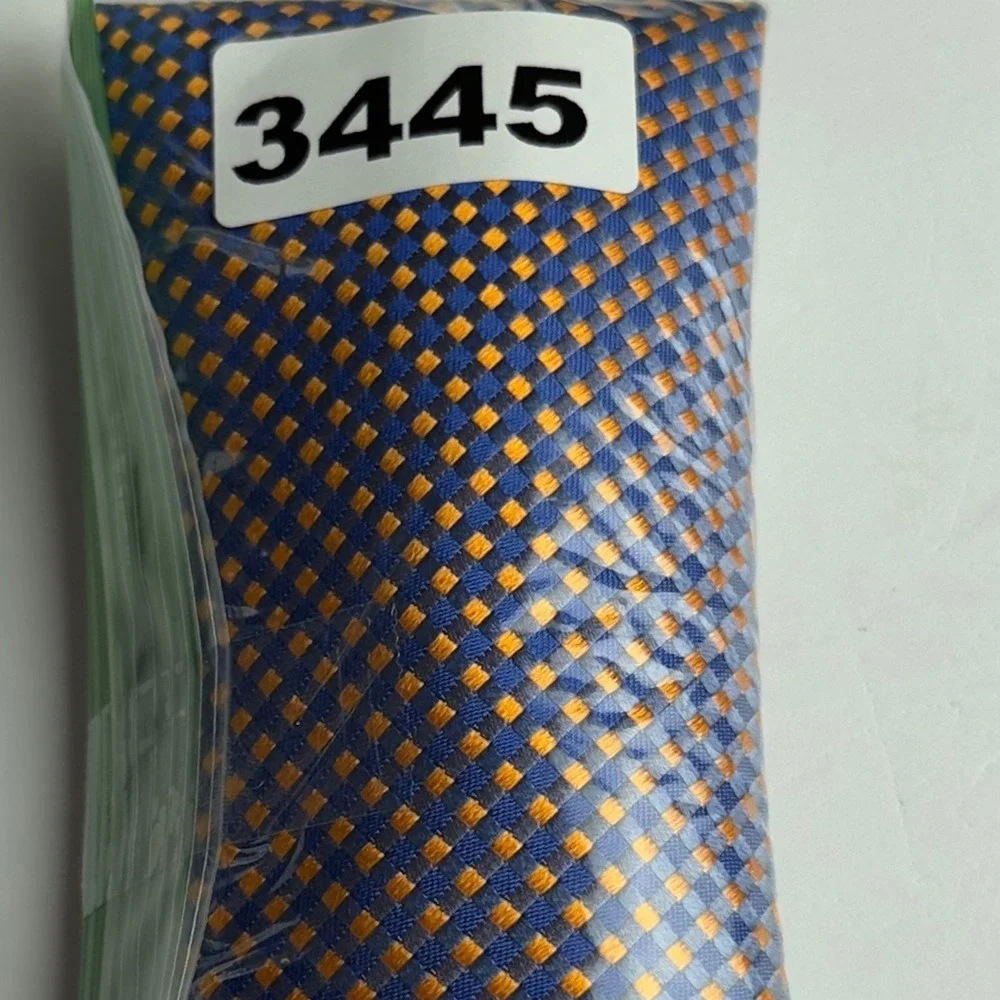 Banana Republic Mens Blue Orange Geometric Woven 100% Silk Necktie Classic
