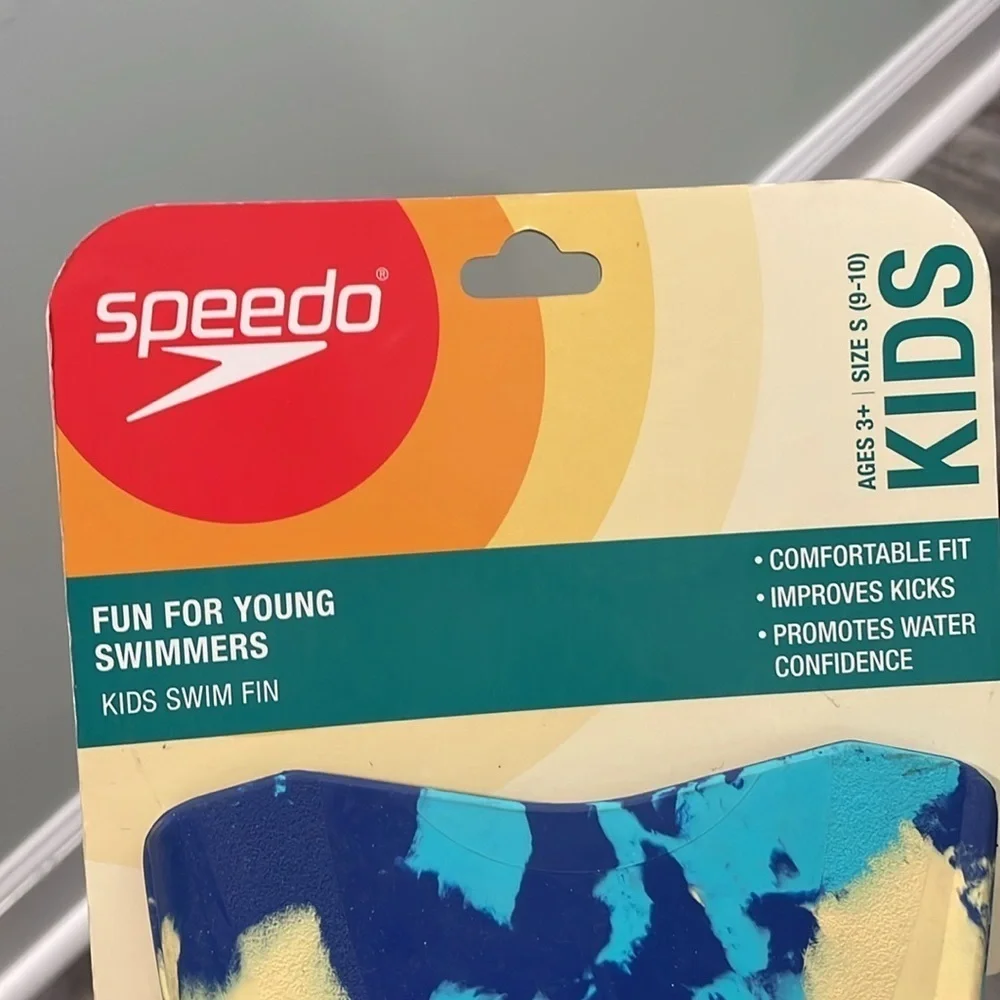 Speedo kids swim fins marble blue small 9-10