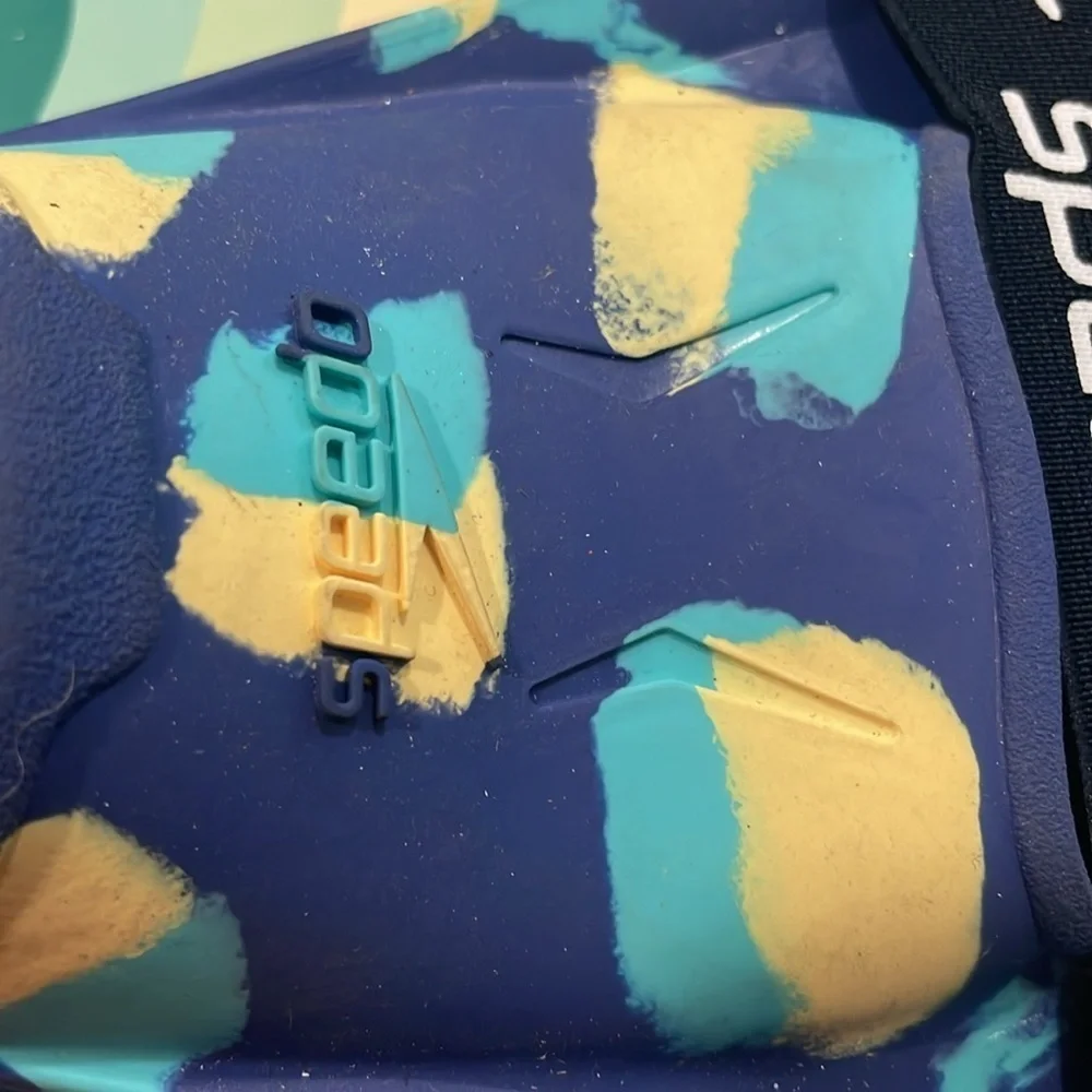 Speedo kids swim fins marble blue small 9-10