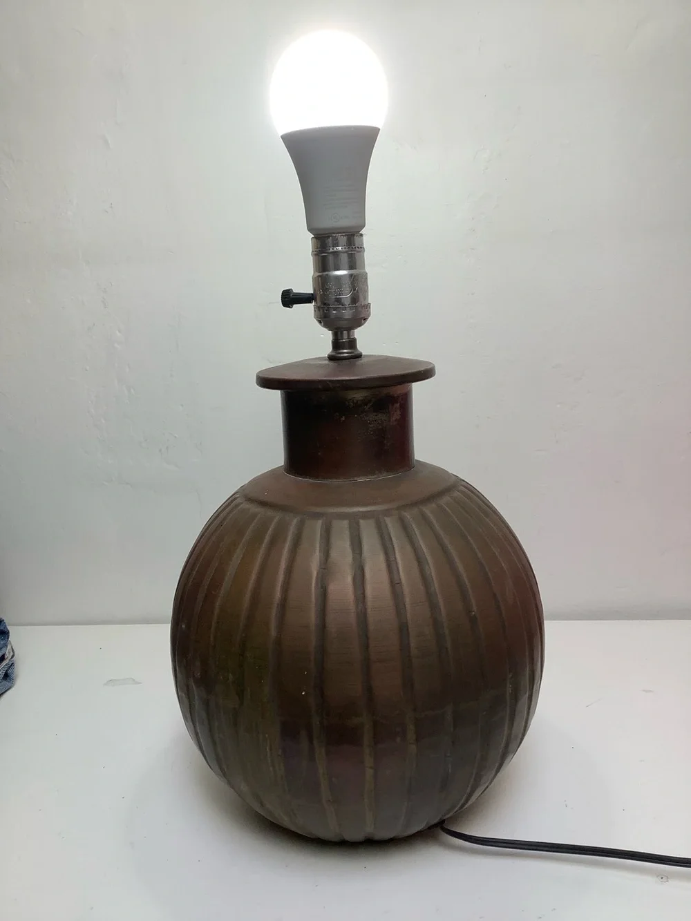 Brass Melon Form Table Lamp 15
