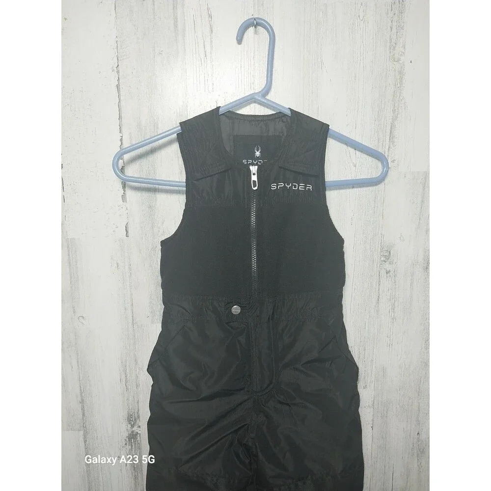 Spyder Boys Size 4T Black Insulated Ski Bib Snow Pants Fleece Snowsuit