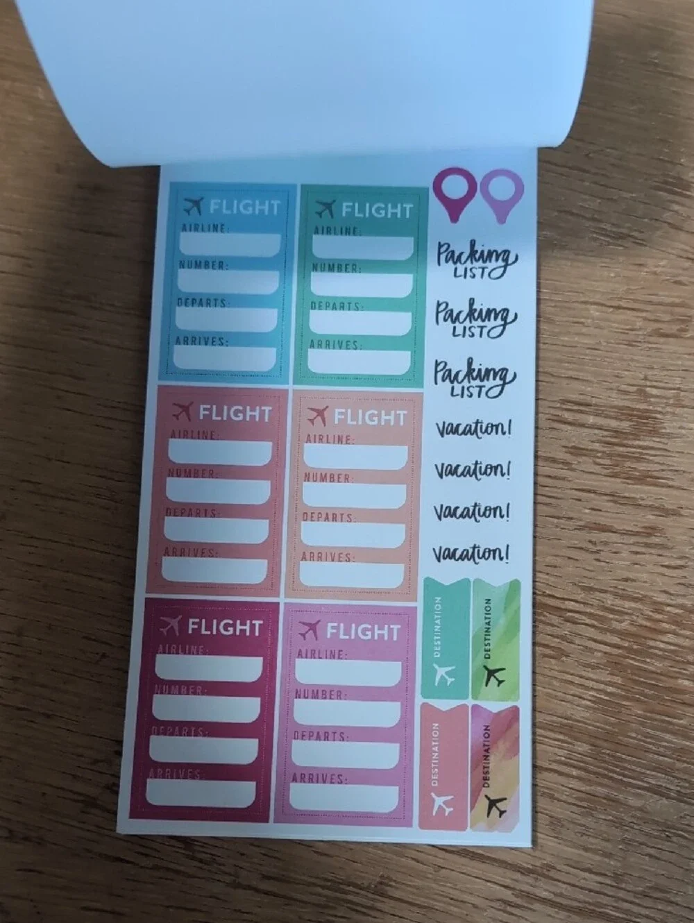 The Happy Planner Watercolor Sticker Set - Pink, Green, Blue, Gold Accents