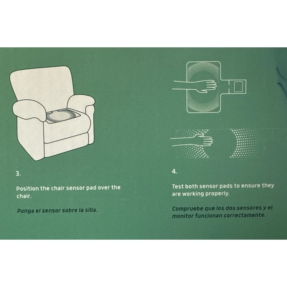 Lunderg EARLY ALERT BED ALARM SYSTEM w/ CHAIR ALARM PAD
