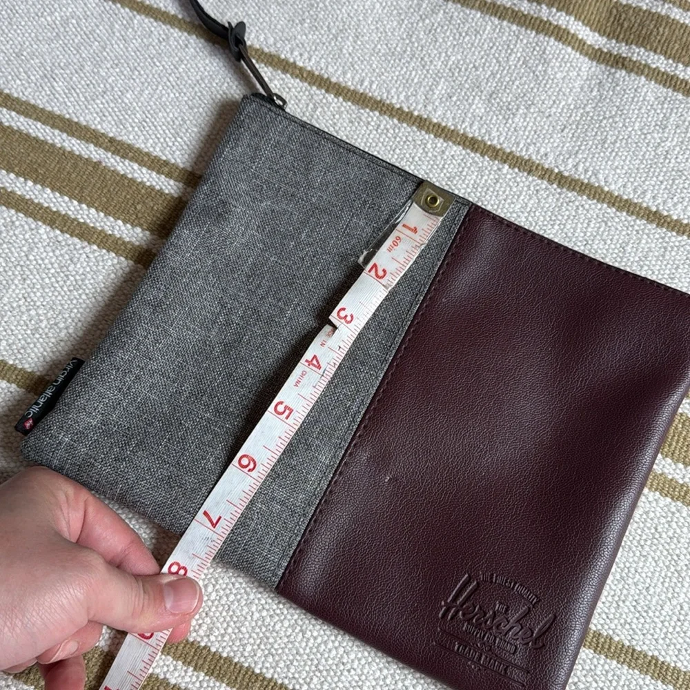 Herschel Gray and burgundy red Pouch