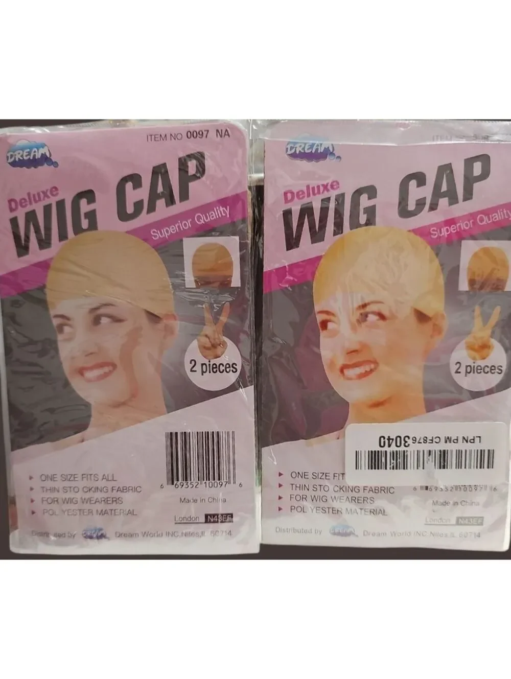 Dream World Deluxe Wig Cap - 2 Packs (4 Caps Total) - New & Sealed