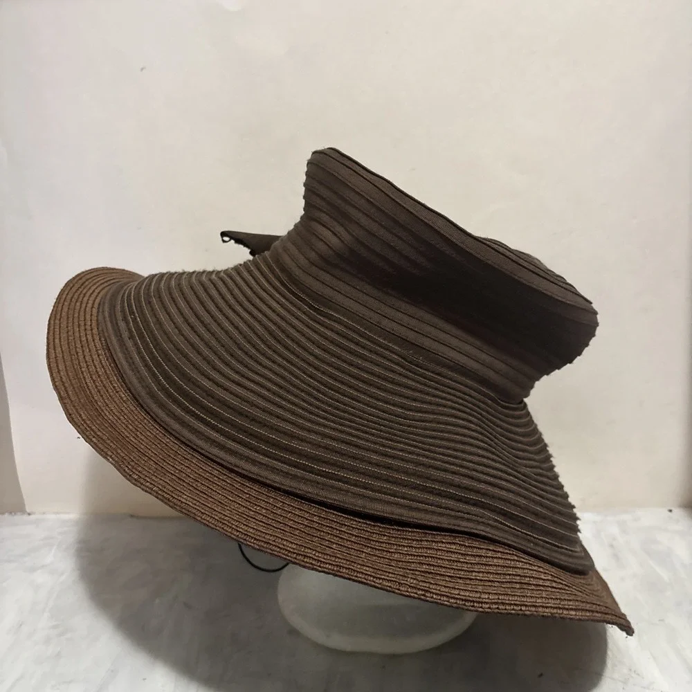 Eric Javits Straw Sun Big Brim Classic Style 53cm 21