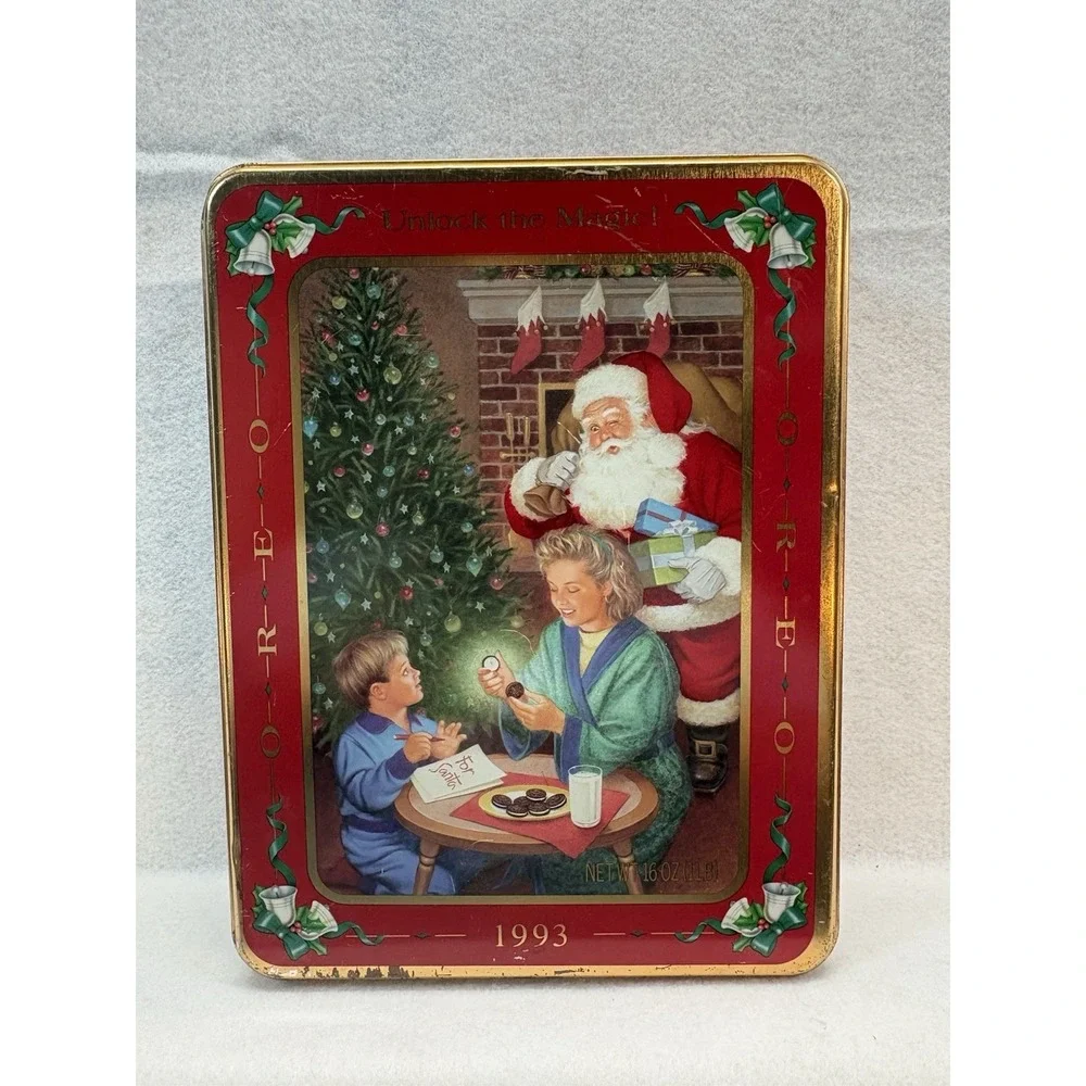 1993 Vintage OREO Cookie Collectible Christmas Holiday Tin 