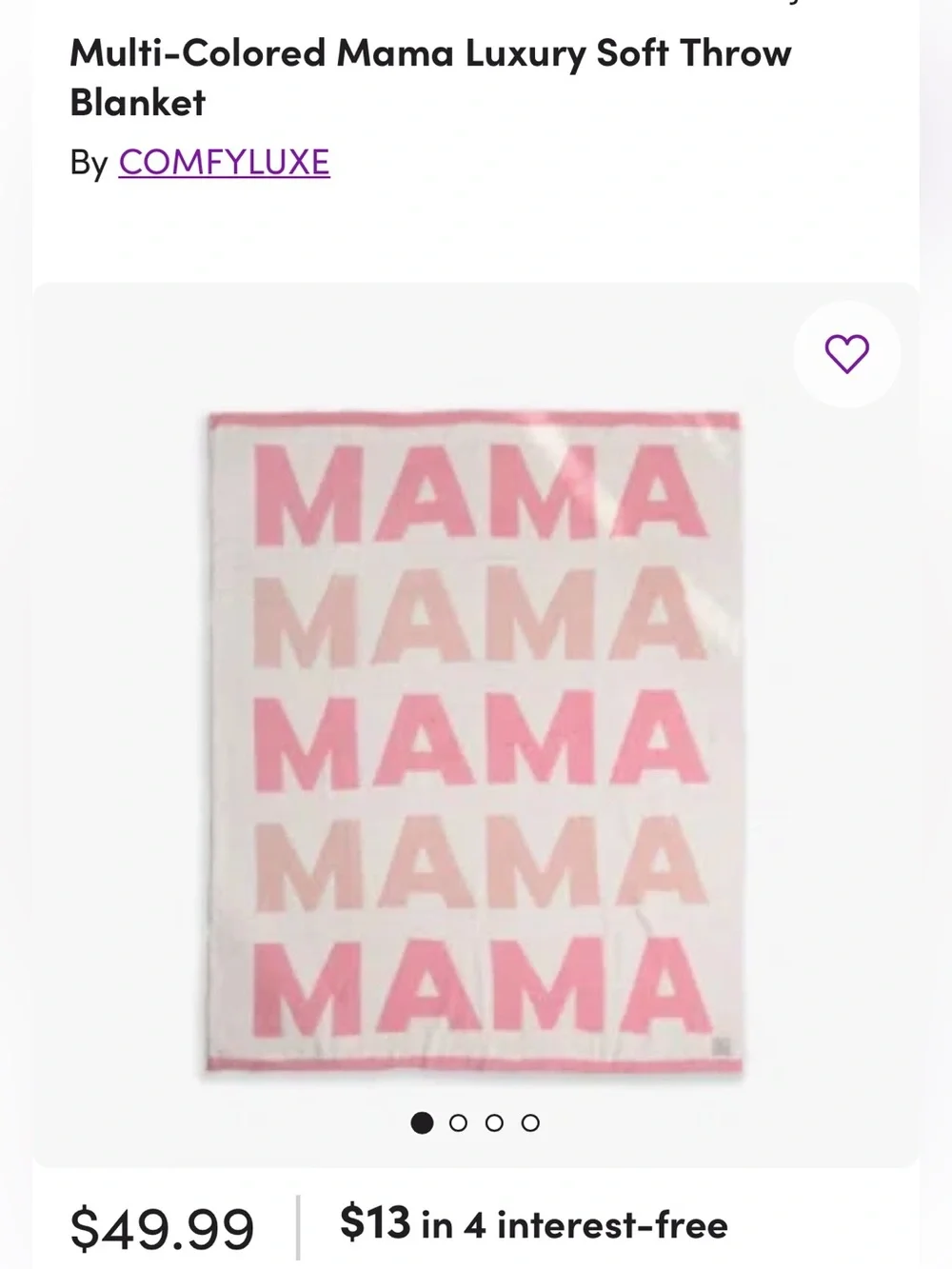 Multi-Colored pink Mama Luxury Soft Throw Blanket By COMFYLUXE