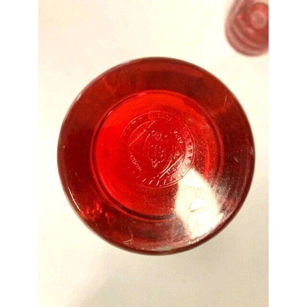 Set of 4 Vtg BUDWEISER This Buds for You‎ 12 oz  Beer Glass Red Bottom Bar Promo