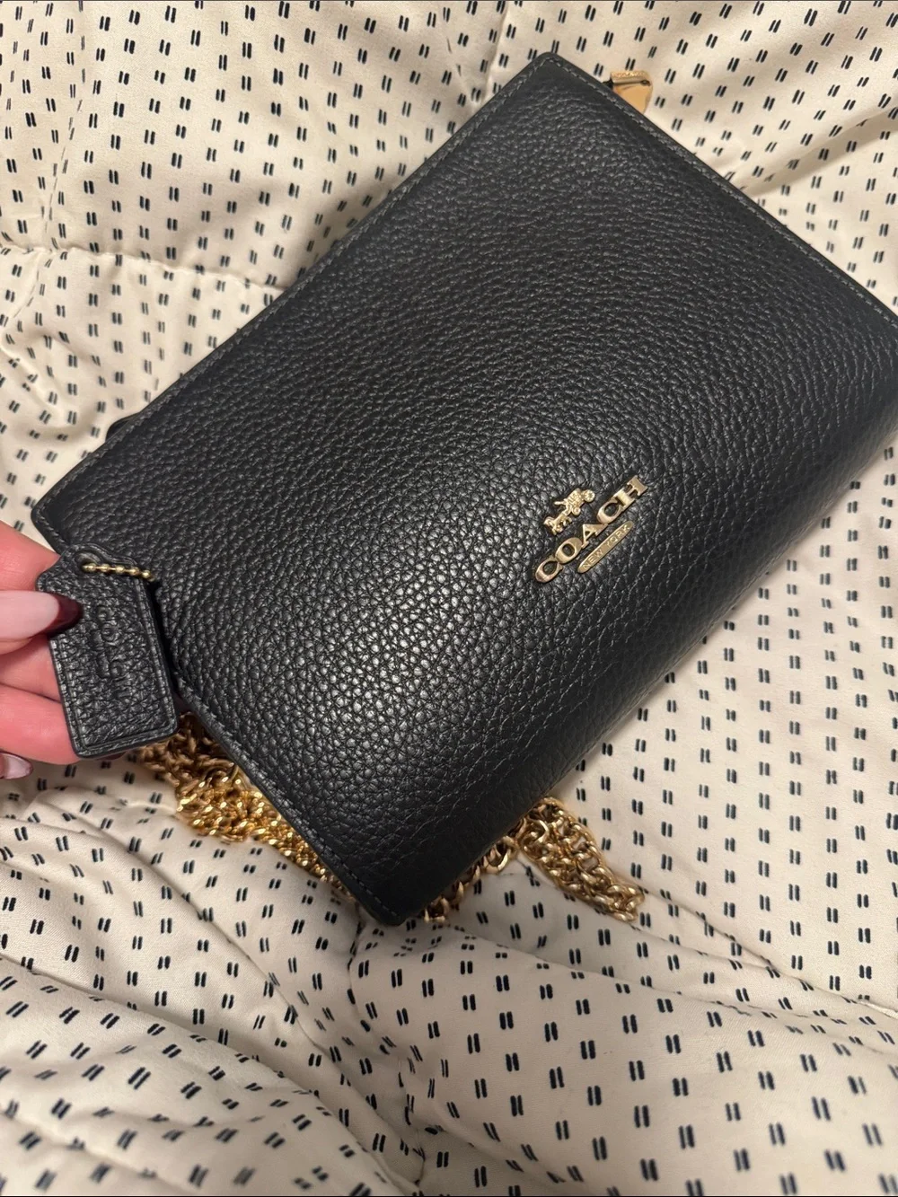 Coach compact pebbled