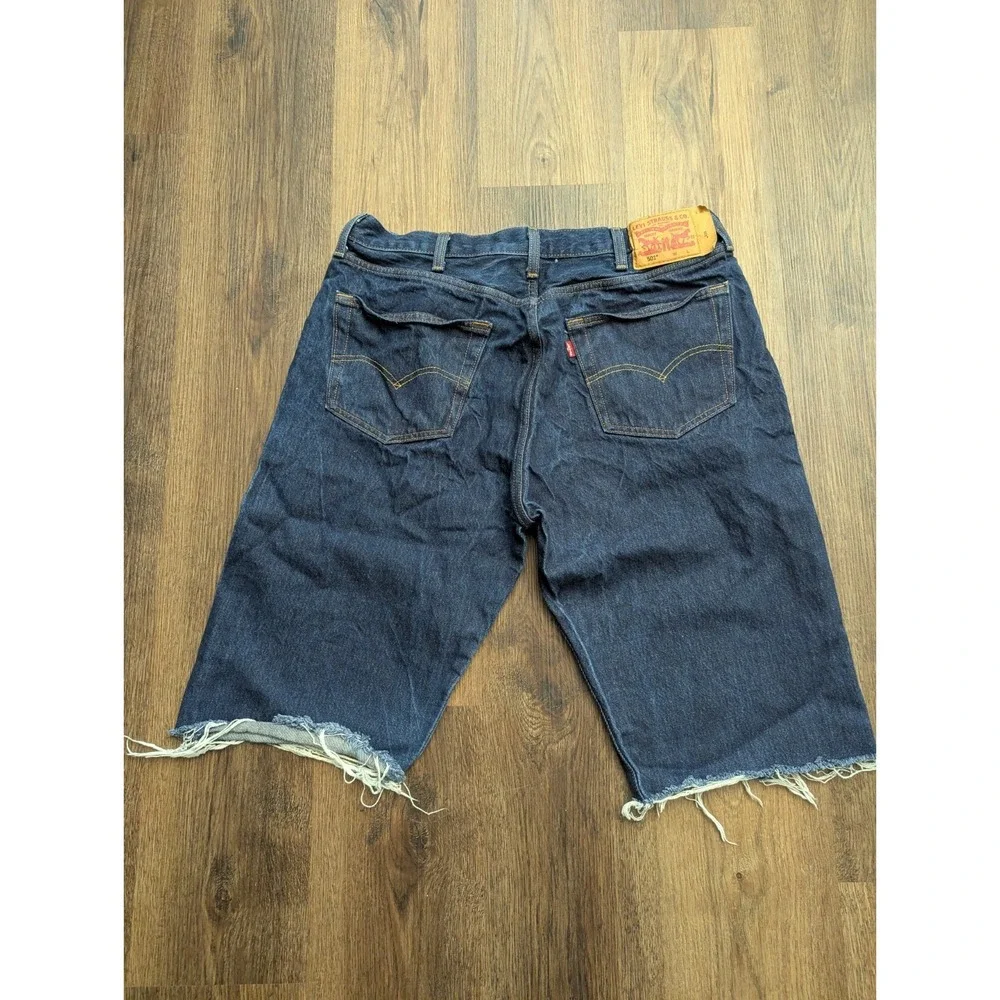 Levis 501 Cut Off Shorts‎ Mens 40 Blue Dark Wash 100 Cotton Y2K Casual Summer