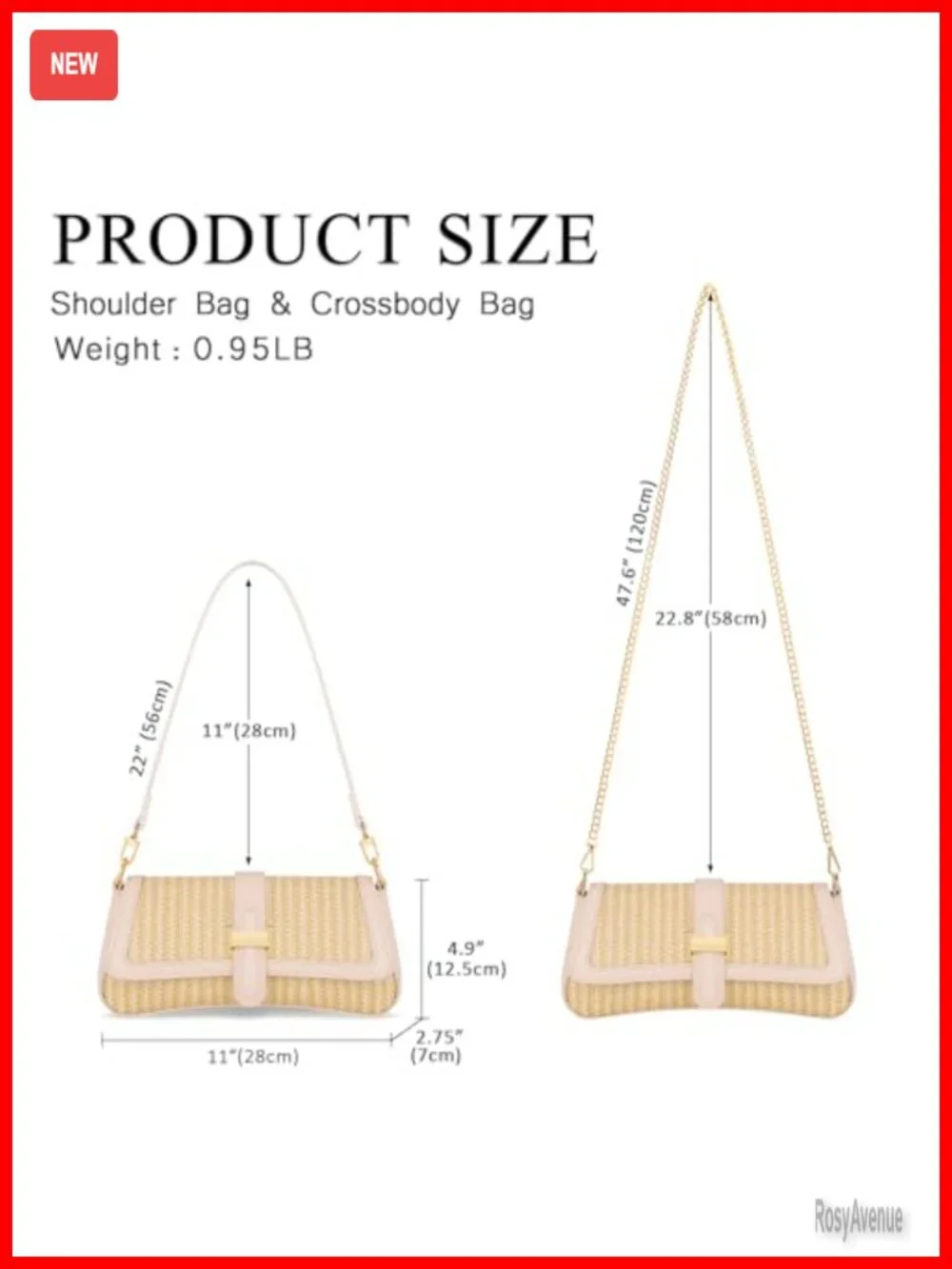 PU Leather Hobo Shoulder Bag with Chain Strap Vintage Clutch