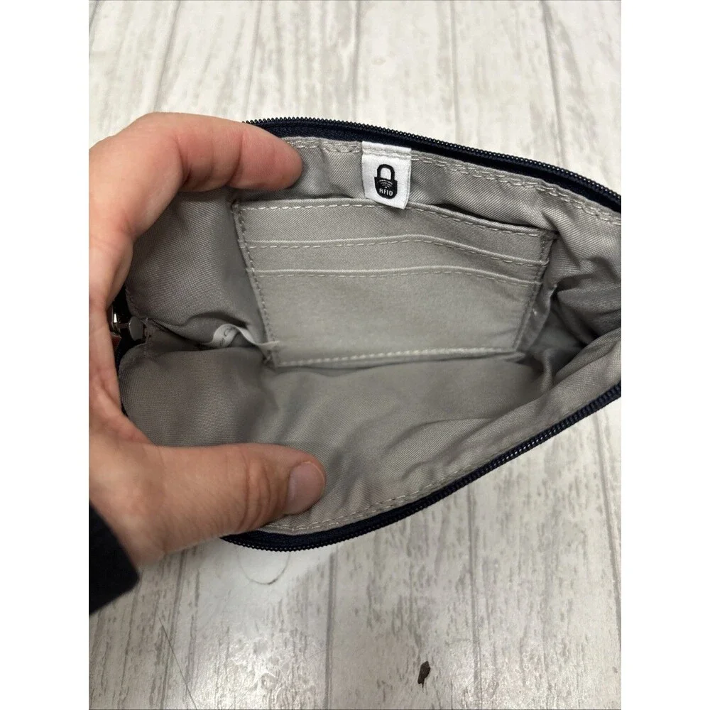 Baggallini Navy Blue RFID Wristlet EUC