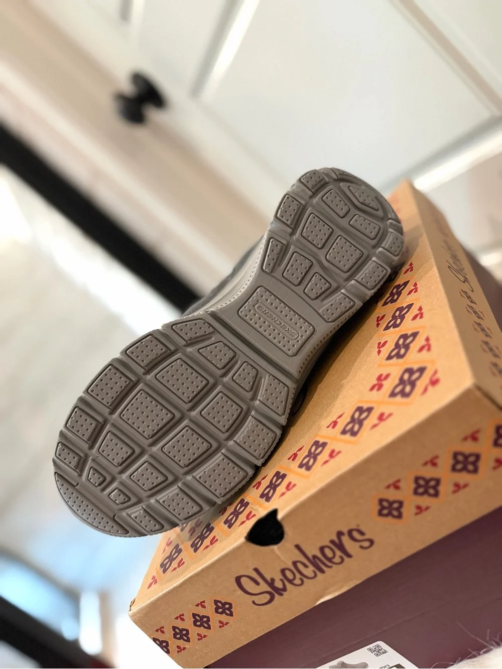 Skechers Gray Faux-Fur Knit Ankle Boots