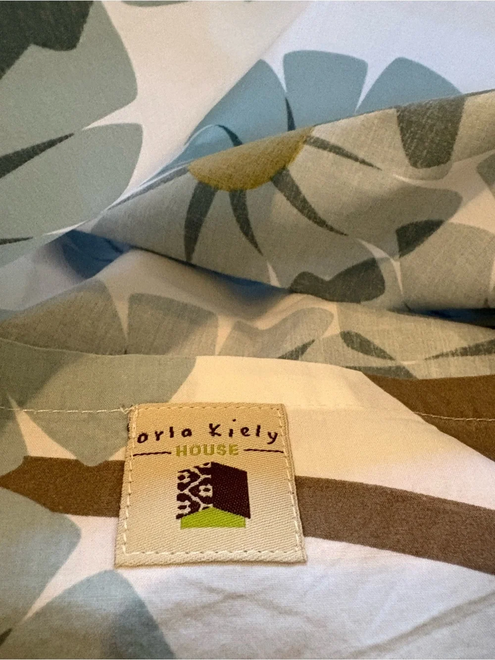 Orla Kiely Rhododendron Cerulian Blue Pair Floral Pillow Shams EUC