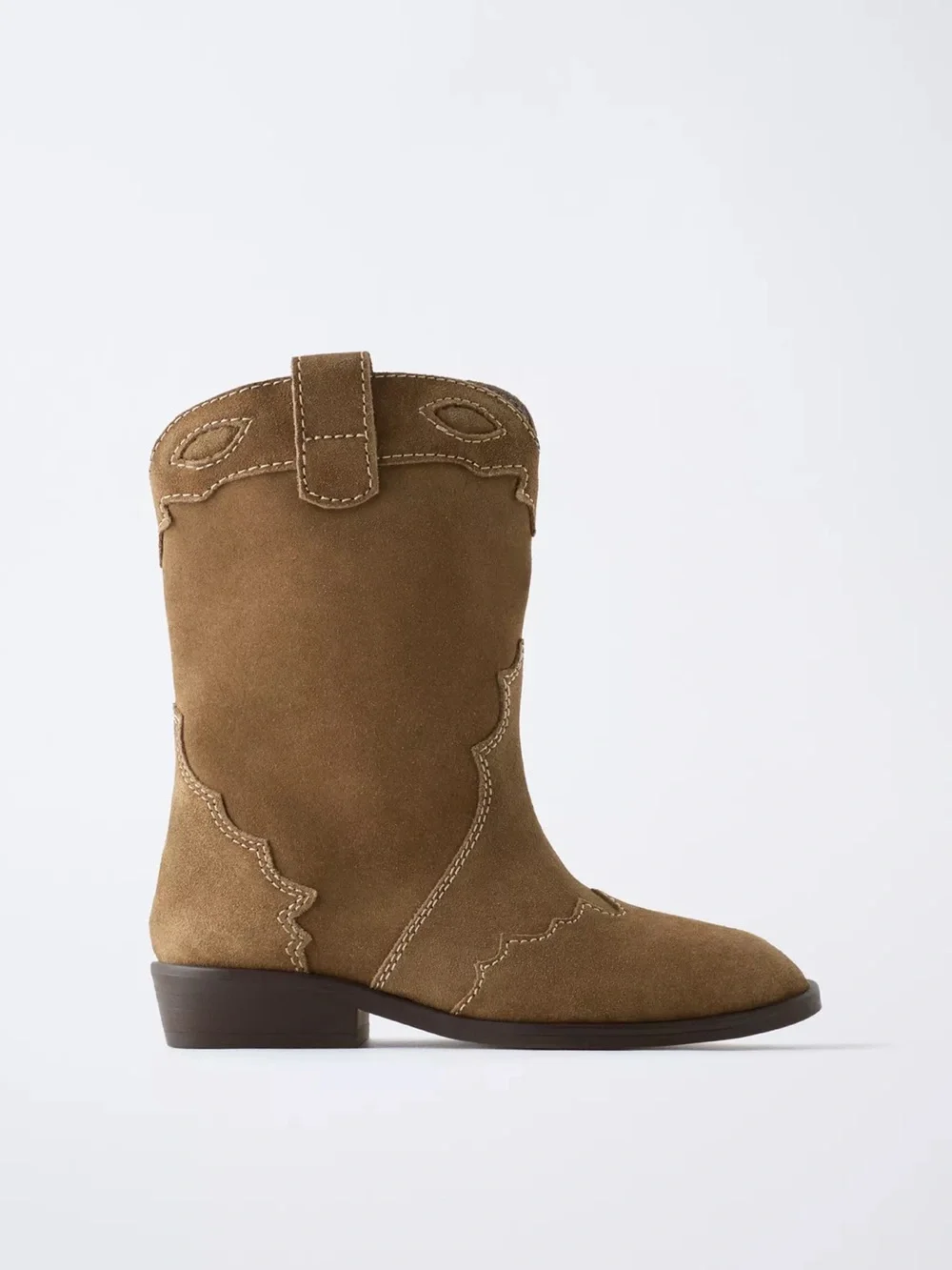 Zara Split Leather Cowboy Boots